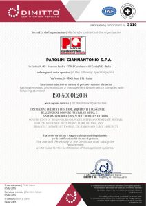 Certificato n. 3110 PAROLINI 50001