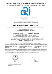 Certificato n. 842_PAROLINI 9001